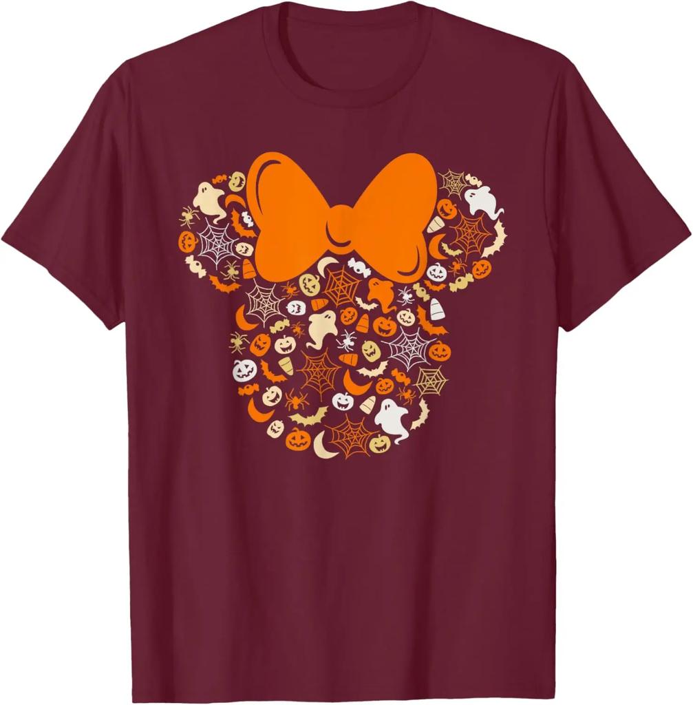 New Minnie Mouse Halloween Ghosts Pumpkins Spiders Fashion Casual T-Shirt S-4XL Four Seasons Unisex