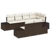 VidaXL Ensemble de canapé de jardin 7 pièces avec coussins en poly rattan marron 3355767