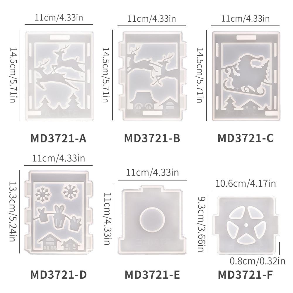 

Christmas Lantern Silicone Mold Resin Mold Non-deforming Bell Fawn Santa Claus Desktop Decoration Table Resin Molding