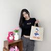 New Disney Donald Duck Series PVC Waterproof Handbag, Tote Bag, Shopping Bag, Handbag Regular Women's Gray White DW-XB041