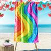 Rainbow Abstract Wave Pattern Beach Towel Quick-drying for Travel Outdoor Sports Jogging Beach and Swimming