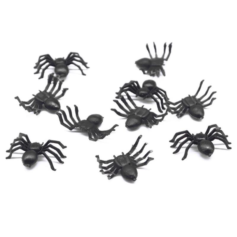 50 PCS Mini Plastic Spiders Small Fake Spiders Scary Realistic Spiders for Halloween Prank Props Decorations