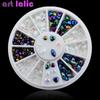 1 Box Weiß Schwarz 3D Jelly AB Acryl Rad Nagel Aufkleber Dekoration DIY Nail art Tipps Schmuck Strass Maniküre werkzeuge