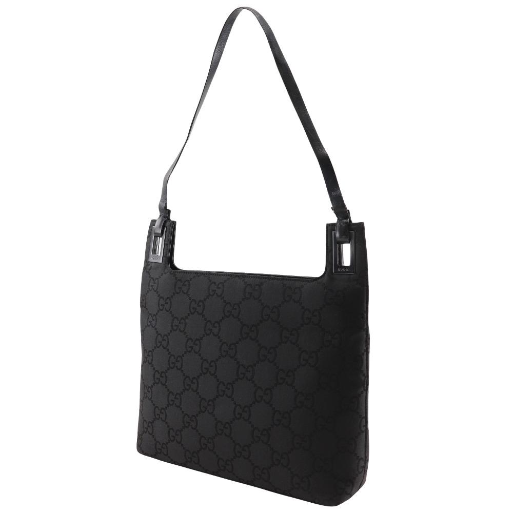 Gucci Ein-Riemen-Umhängetasche 001998 schwarz/GG-Nylon Damen Gebraucht