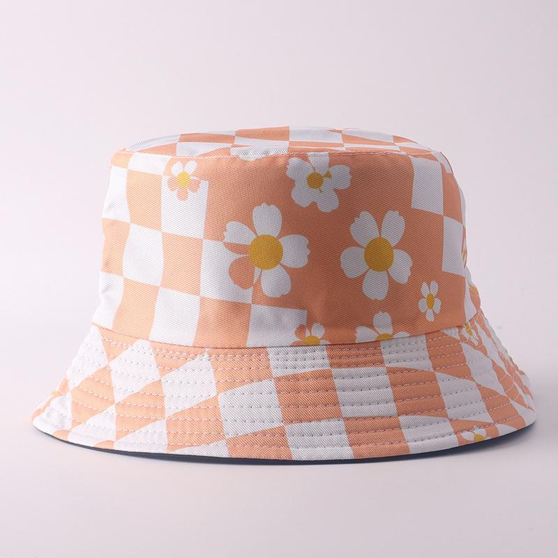 Digital printing small edge bucket hat spring and summer double-sided can wear outdoor sunshade basin hat spot