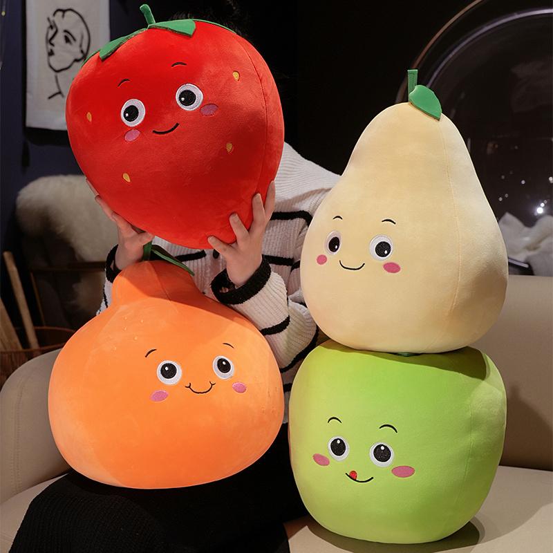 Simulation Fruit Plush Toy Stuffed Watermelon Strawberry Orange Pear Avocado Apple Pillow Soft Food Doll Kids Birthday Gift