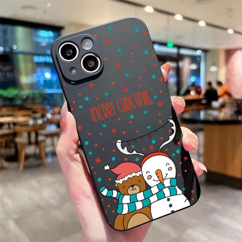 New Year Christmas Trees TPU Phone Case For iPhone 16 15 14 13 12 11 Pro Max X XS XR 7 8 Plus SE2 Shockproof Soft Silicone Cover