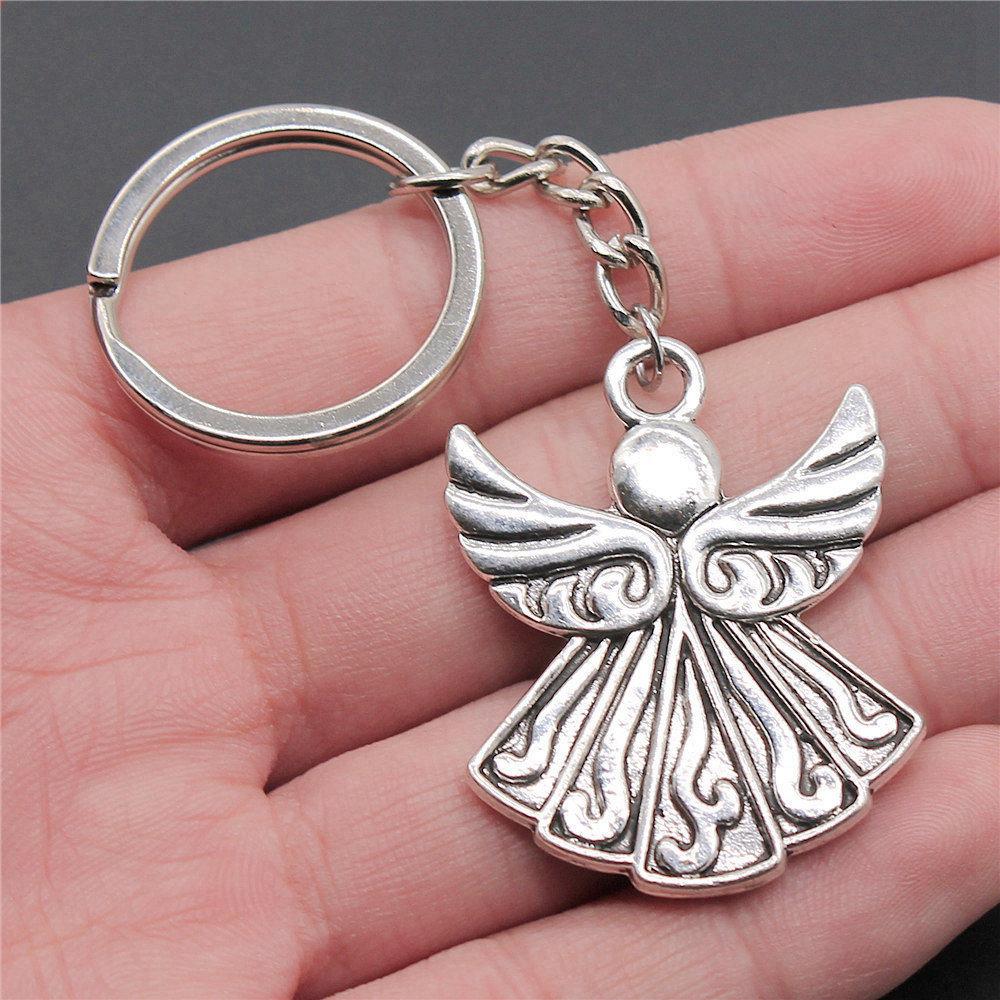 Angel Wings Feathers Heavenly Keychain for Girls Hot Sale Streetwear Bridesmaid Gift Retro Phone Charm