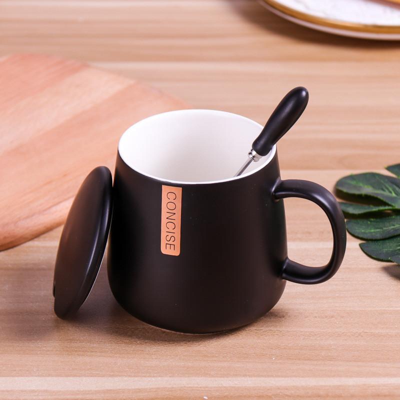 

Elegant Ceramic Coffee Tea Mugs Cups With Lid Spoon For Bride & Groom Engagement Wedding And Married Couples Anniversary 301-400ml