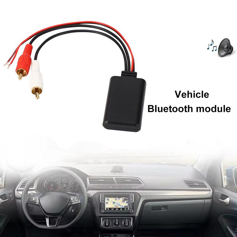 1Pc Black Bluetooth 2RCA AUX Cable Adapter,2m YP-01 Car Music Cable Universal 2RCA Lotus Male Bluetooth RCA Audio Cable AUX