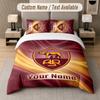 Set Biancheria da Letto Design AS Roma Testo Personalizzato 1 Copripiumino & 2 Federe