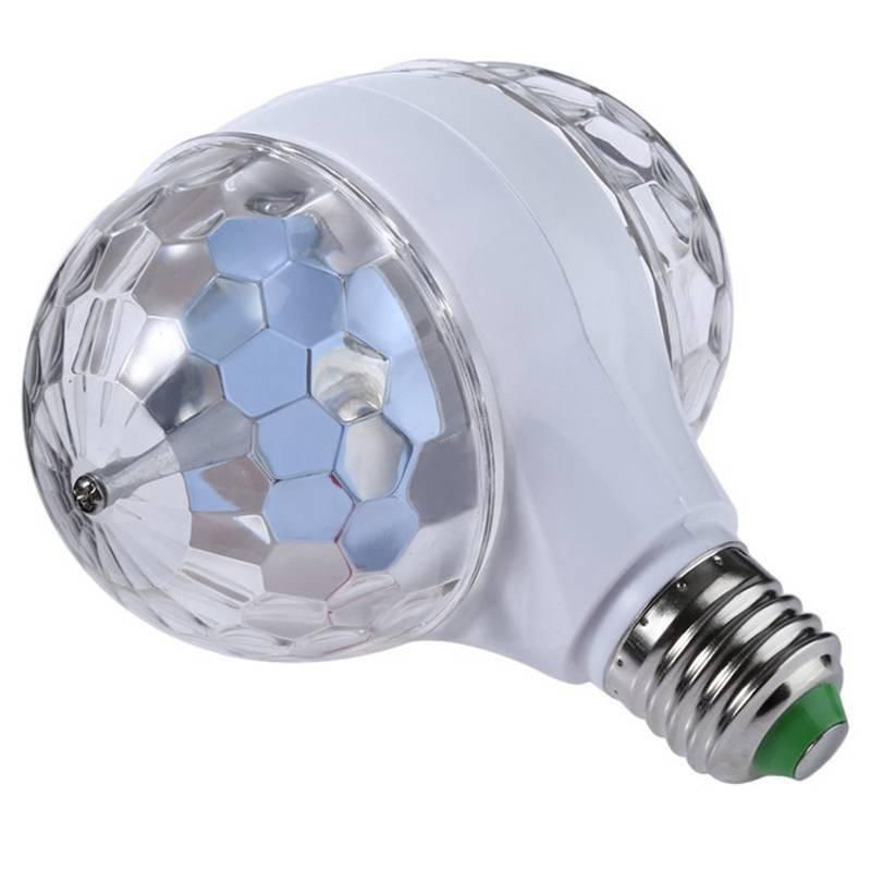 E27 Doubleheaded 6w Led Ball Stage Rgb Light Bulb Rotating Lamp Ktv Party Disco