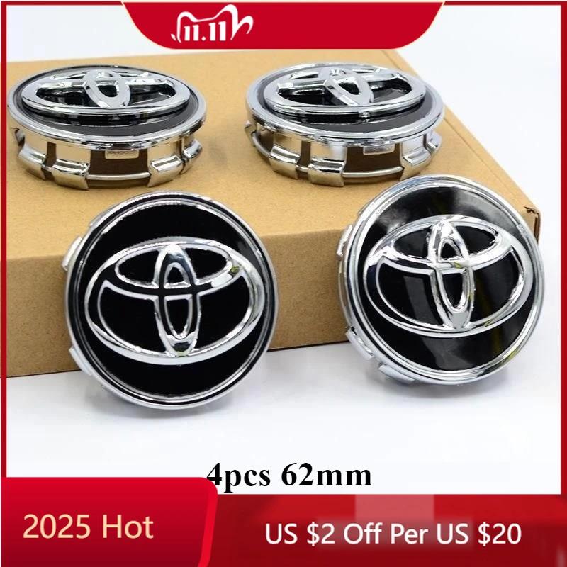 Hub Caps 4pcs 62mm Car Tyre Wheel Center Hub Cap Badge For Toyota Rav4 Yaris Hrv Hilux C-hr Prado Prius Avensis Corolla Camry ac