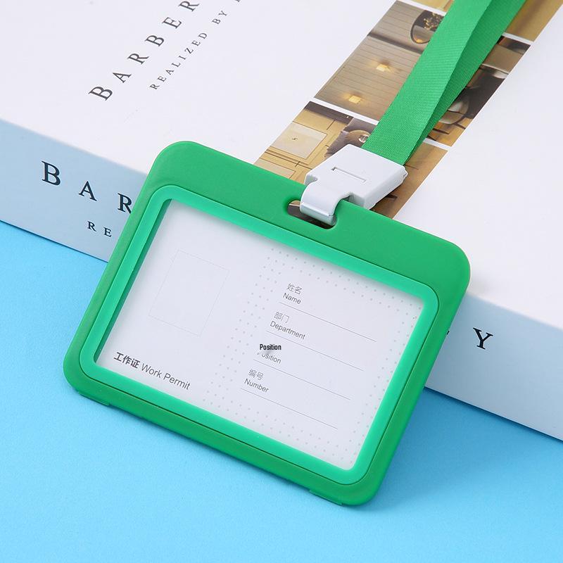 Double-Sided Transparent ID Card Holder Lanyard for Work, Student, Bus, or Badge Cards