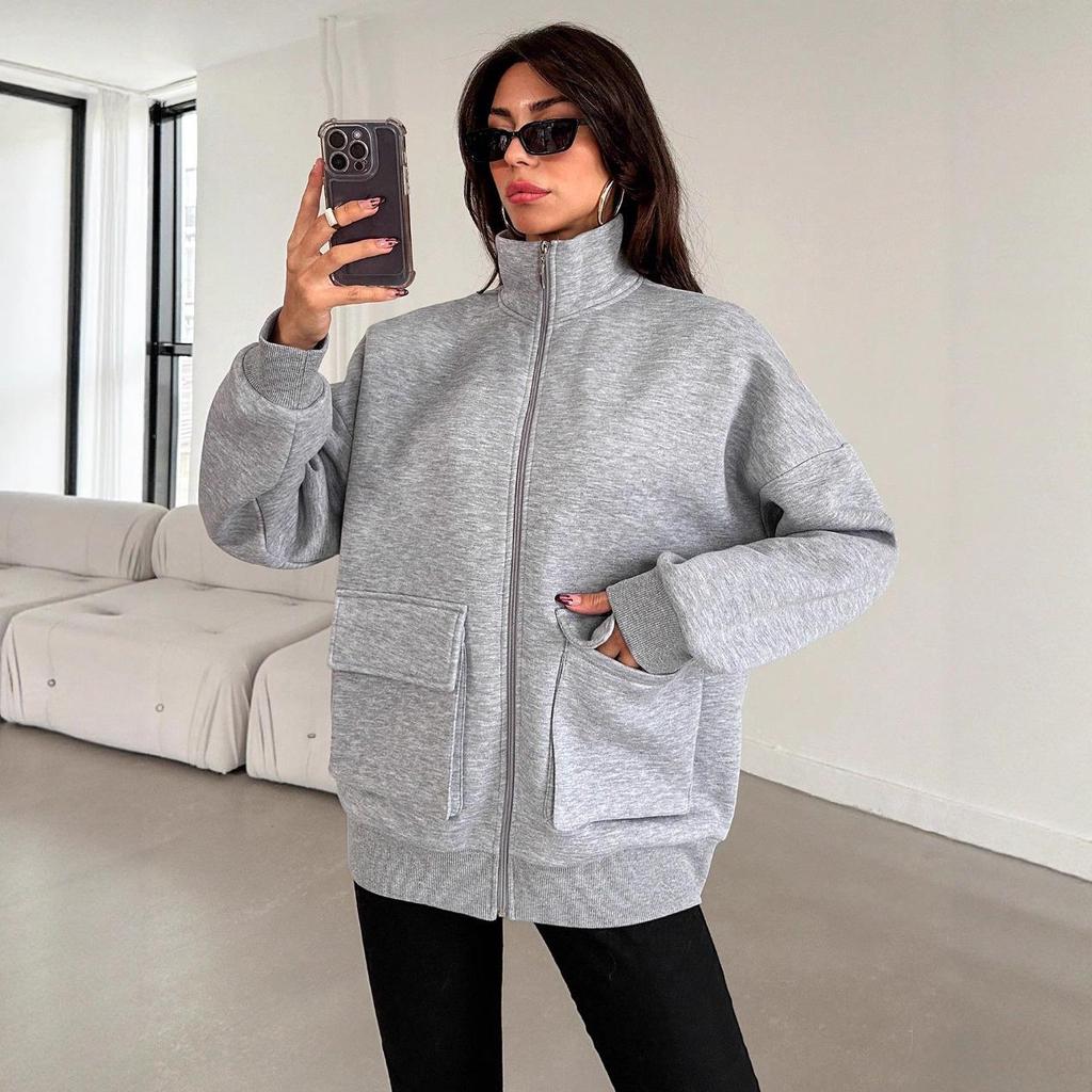 G3V Women's Plus Size Slimming Baseball Jacket - Casual European & American Style Fashion