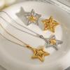Yori Trendy Stainless Steel Pentagram Geometric Ring Necklace Prevent Allergy Simple 18K Gold PVD Plated Jewelry Bijoux Gift