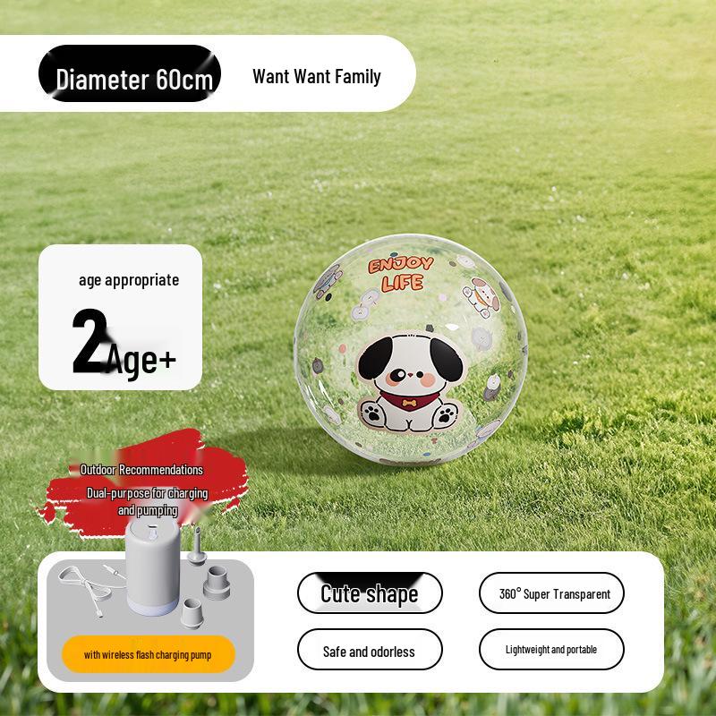 Inflatable Transparent Giant Football Beach Ball for Children and Parent-Child Interaction