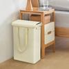 Double-Layer Narrow Strip Laundry Basket with Lid and Handle
