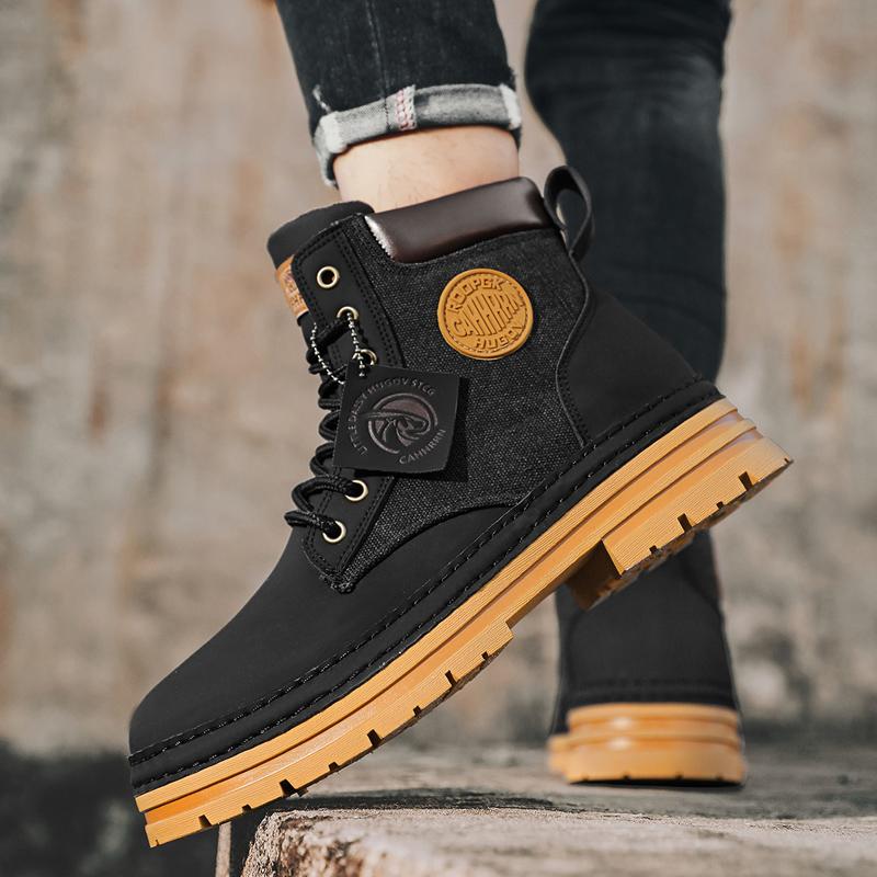 Fashion CYYTL Men Boots Winter Casual Shoes Designer Luxury Platform Cowboy Chelsea Tactical Military Work Safety Leather Ankle Sneakers