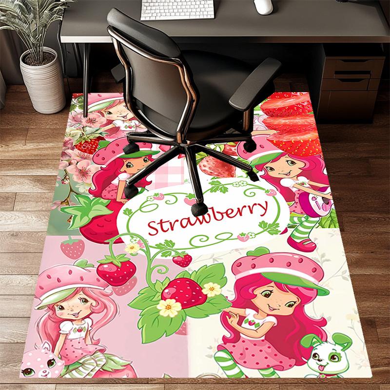 1pc Strawberry Princess4 Design Printed Area Rug Carpet for Bedroom Living Room Home Decor Rugs Mat Non Slip Mat Rug for Bedside