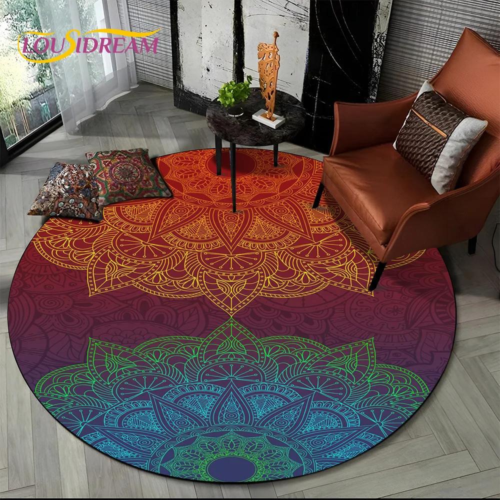 3D Mandala Meditation Nature Spirit Yoga Bohemia  Round Carpet Rug for Living Room Bedroom Child Decor,Pet Area Rug Non-slip Mat
