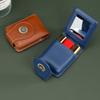 Fashion Leather Lipstick Case with Mirror - Multi-Color Sunflower Buckle Cosmetic Pouch Portable Makeup Storage Bag for Women