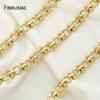 18K Gold Plated Brass Heavy Thick Chain for Jewelry,Punk Round Link Chain for DIY Necklace Bracelet Making Supplies Accessories