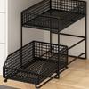 Iron 2 Tier Storage Basket Stable Frame Sliding Cabinet Basket Cabinet Organizer  for Kitchen