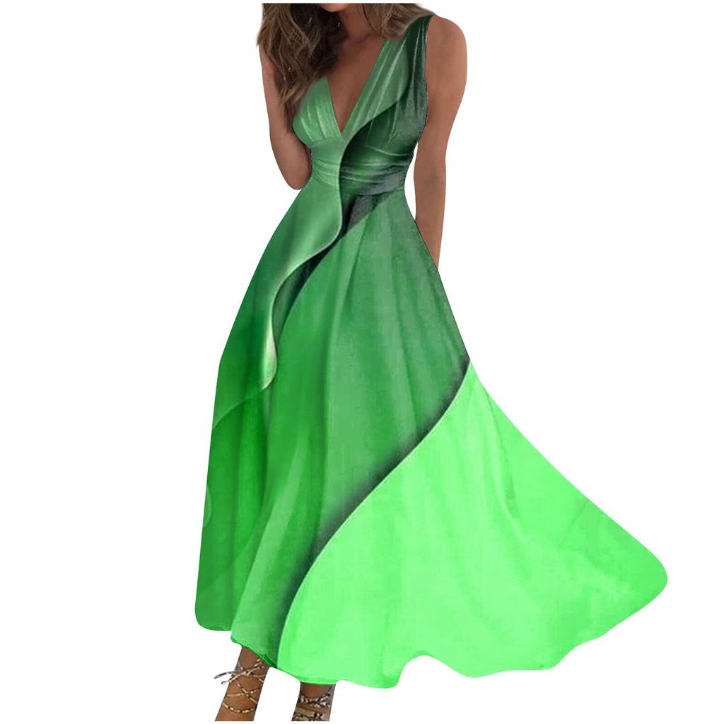 Rochie lungă pentru femei Rochie maxi Rochie ocazională Rochie leagăn Rochie în linie A Floral Fashion Streetwear în aer liber Zilnic Zilnic imprimeu Fără mâneci Rochie cu decolteu în V