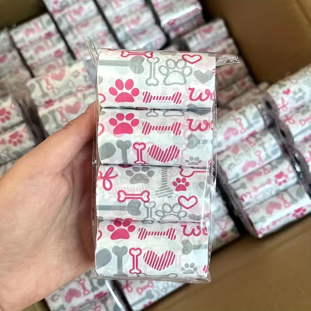 4 Rolls of 80 Thick Dog Feces Bags with Fragrance, Including Cute and Thick Dog Feces Bags, Feces Bags, and Feces Collection Bags