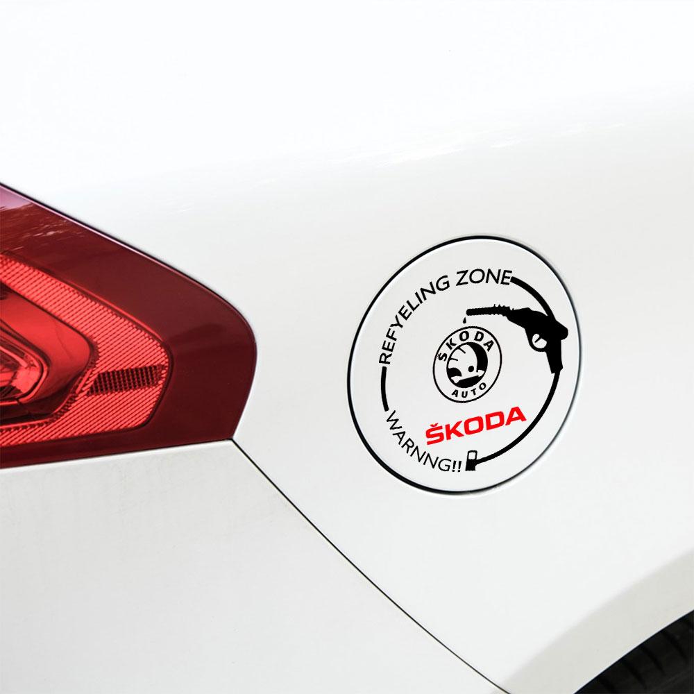 1Pcs Car Styling Reflective Vinyl Body Side Fuel Tank Cap Stickers For Skoda Octavia MK2 MK3 3 A7 Vrs Fabia Karoq Kodiaq Superb OO888