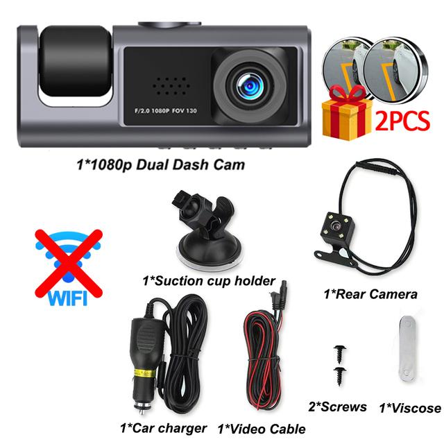 Car Dvr 3 Channel Dash Cam for Cars Camera 1080P WIFI Video Recorder Rear View Camera for Vehicle Black Box Car Accessory