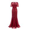 2024 Spring/Summer European-American Slimming Sequin Mesh Fishtail Evening Gown for Women