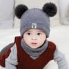 Baby hat autumn and winter infant ear protection knitted hat newborn boy and girl wool hat baby hat winter dome