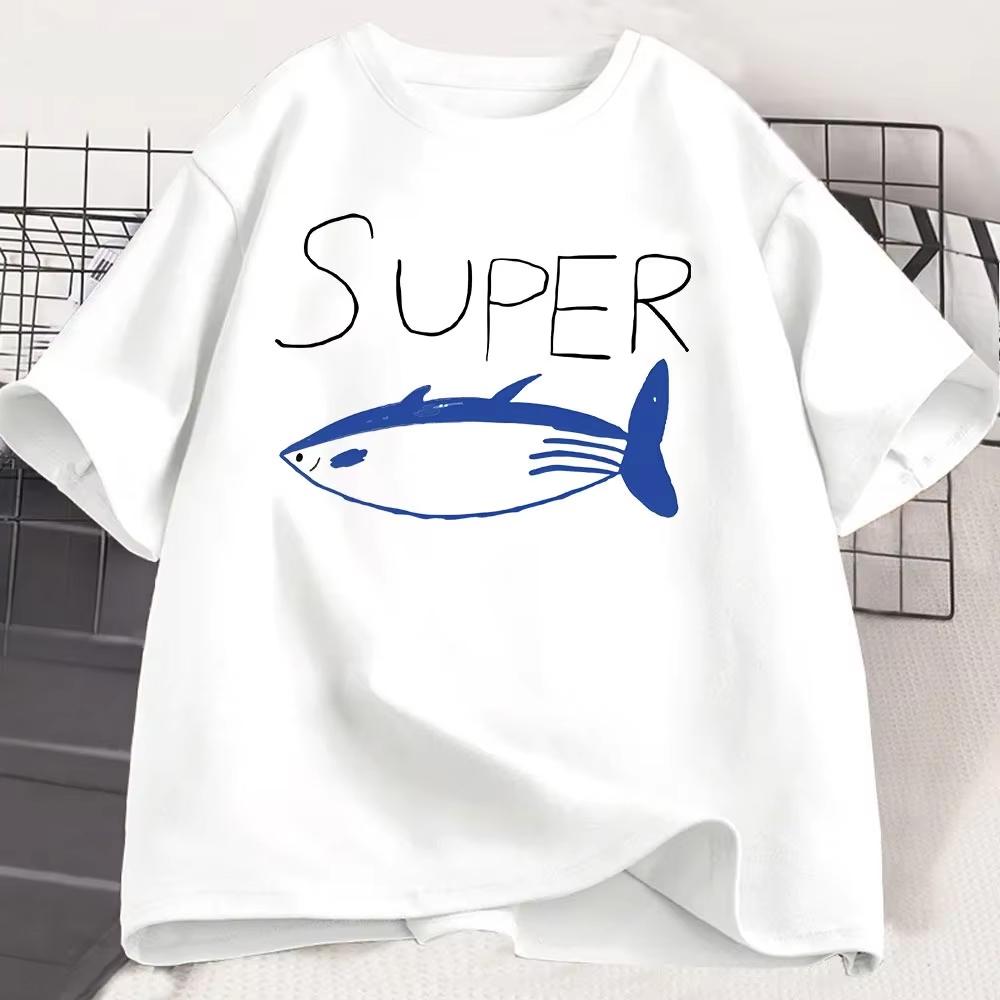 2026 New Kpop Korean Jin Super Tuna Fish Tshirts Fashion Vintage Short Sleeve Tshirt Unisex Wounisex Clothing Cot