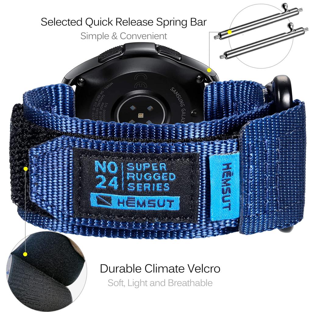 Hemsut Samsung Galaxy Watch Band 22MM Smartwatch Replacement Band Compatible with Samsung Watch 3 Watch Gear S3 Soft Nylon Smartwatch Band Watch Strap