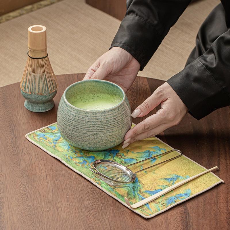 Gradient-Coloured Matcha Tool Set Bamboo Tea Whisk Song Dynasty Whisked Tea Brush Hundred-Stem Standing Ceramic Matcha Bowl