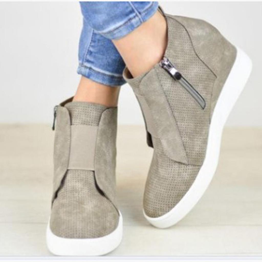 Bottes Chaudes À Vendre Pour Femmes Semelle Compensée Cachée Bottines Talons Hauts Baskets Fermeture Éclair Latérale Chaussures Courtes Pour Femmes Botas Mujer