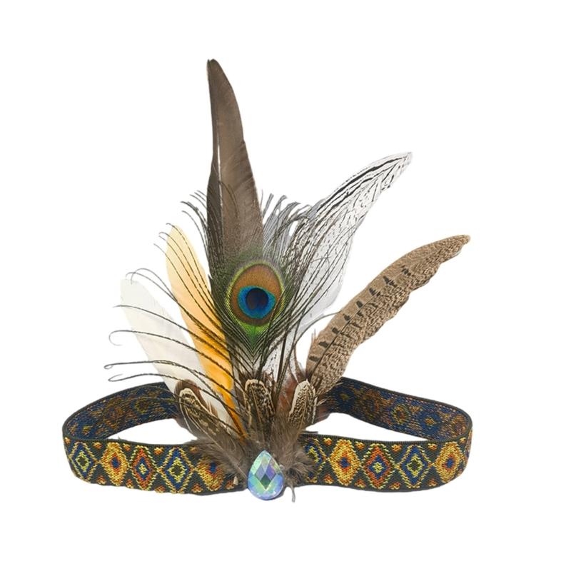 Ethnic Feather Headpiece Handmade Props For Women Men Dancers And Party Enthusiasts Lightweight And Comfortable Headwear