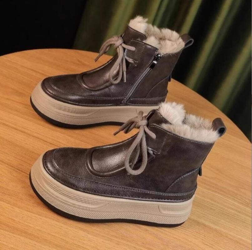 Men Women Winter Boots NonSlip New Women's Ankle Non slip Warm Microfiber Female Shoes Platform Snow Warm Protection for Cold Weather Conditions