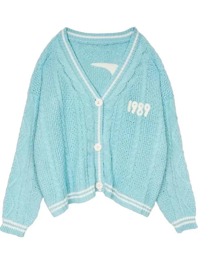 2026 European & American Women's Autumn/Winter Embroidered Knit Cardigan - Loose Casual Sweater