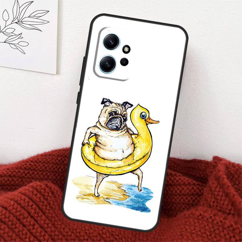 

Cute Pug Dog Case For Xiaomi Redmi Note 13 10 11 12 14 15 Pro Plus Cover For Redmi 15 15C 14C 10C 12C 13C Redmi 12C