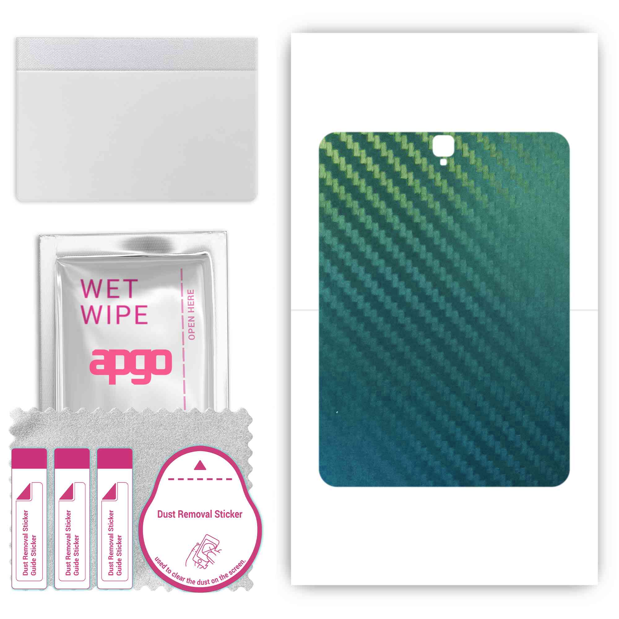 

apgo Protective Skin Sticker for the back compatible with Samsung Galaxy Tab S3 9.7, Wrap Film, Foil, Vinyl - Pattern Carbon Chameleon CAKA1