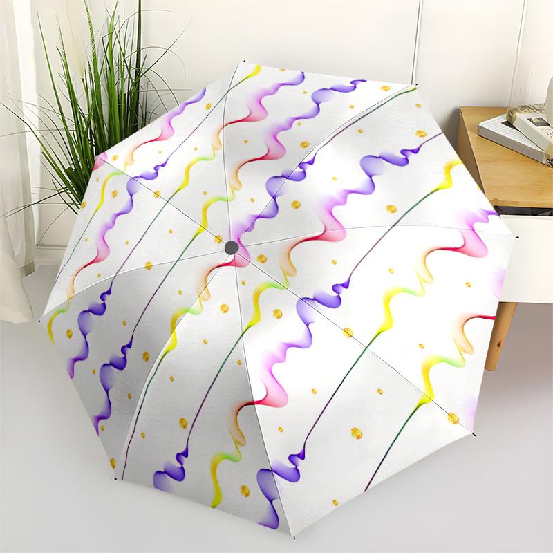 

1pc Colorful Streams Automatic Cute Umbrella 8-Bone Design Compact Gear for Outdoor Travel, Perfect Holiday Gift yy251230013