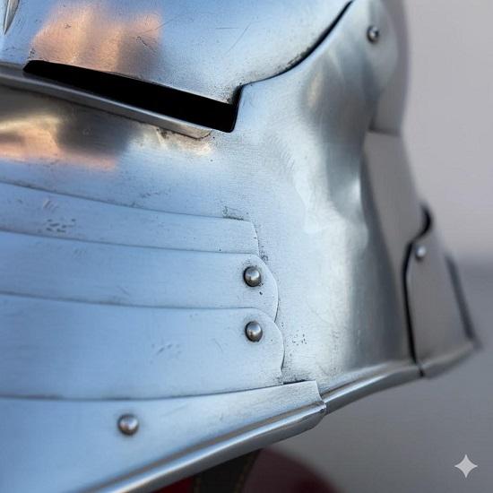 Medieval German Sallet Helmet, 15th Century Knight Steel Armor Helmet with Long Tail, Handmade Wearable Cosplay Helmet for LARP and Display