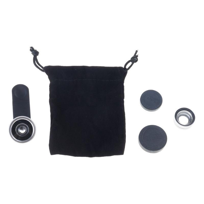 3 In 1 Wide Angle Macro Fish Eye Lens Mobile Phone Camera Lens Universal Camera Lens for Most Phone Portable Clip Lens