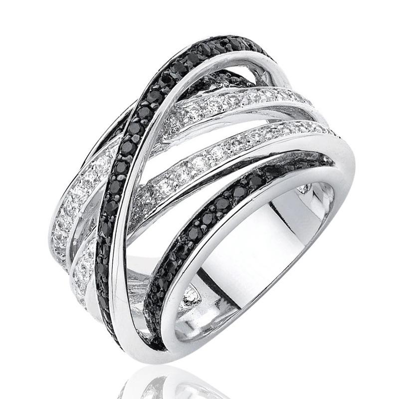 Cao Shi Multi-layered European & American Fashion Wrap Ring with Micro-paved AAA Grade Crystals