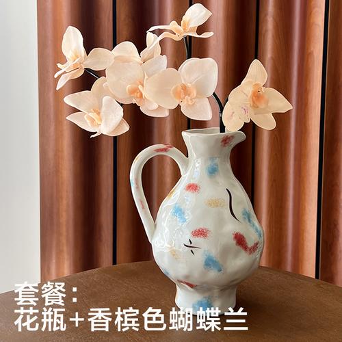 Vase Ceramic Underglaze Pure Handmade Painted Art Nordic Style Home Living Room Study Desktop Decoration Medium Size Ornaments
