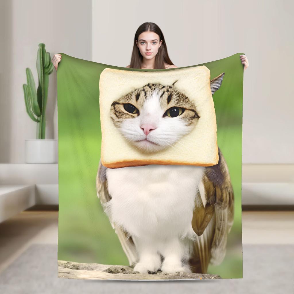 Explosion Toilet Meowl Cat Warm Soft Blanket Novelty Plane Travel Throw Blanket Couch Bed Flannel Bedspread Sofa Bed Cover