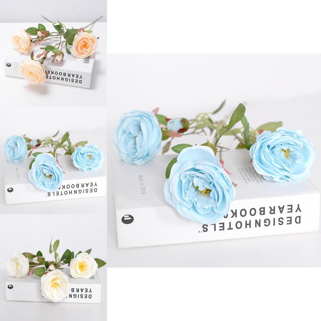 Luxury Artificial Rose Six Head Floral Decor For Wedding Venue Hotel Ceiling Decoration